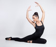 modern style dancer posing on studio background