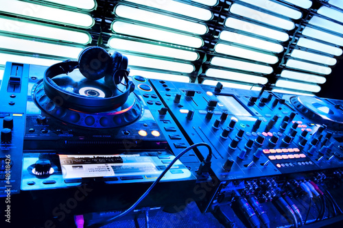 Photo: Dj mixer with headphones Dj mixer with headphones