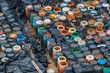 Foto: Chemical waste dump with a lot of barrels Chemical waste dump with a lot of barrels