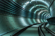 Underground tunnel with blue lights