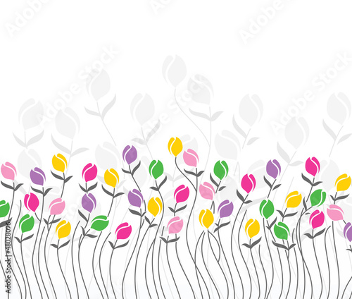 Vector: Greeting card of tulip flowers Greeting card of tulip flowers