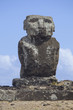 Ahu Ature Huki over looking Anakena Beach, Easter Island, Chile.