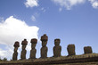 Ahu Nau Nau Moai Statues at Anakena Beach, Easter Island, Chile.