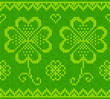 Patrick's day green knitted sweater with clover