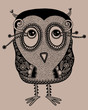 original modern cute ornate doodle fantasy owl
