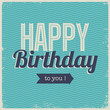 Vintage retro happy birthday card, with fonts