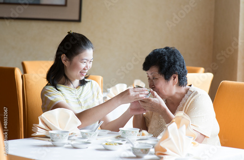 Photo: Asian Chinese family having meal Asian Chinese family having meal