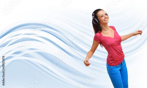 Photo: Happy smiling girl dancing Happy smiling girl dancing