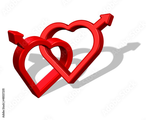 Illustration: Gay love symbol, illustration. Gay love symbol, illustration.