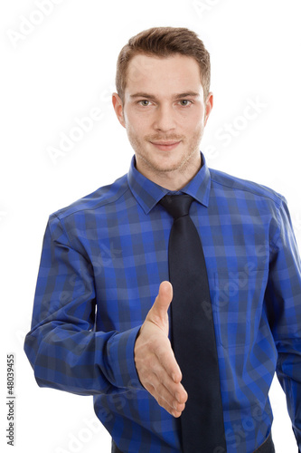 Photo: Vertriebsmitarbeiter reicht die Hand Vertriebsmitarbeiter reicht die Hand