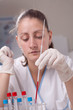 Woman researching in lab.