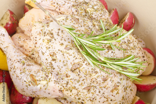 Photo: Prepared Raw Chicken Ready for Roasting Prepared Raw Chicken Ready for Roasting
