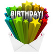 Birthday Word Stars Envelope Invitation Party