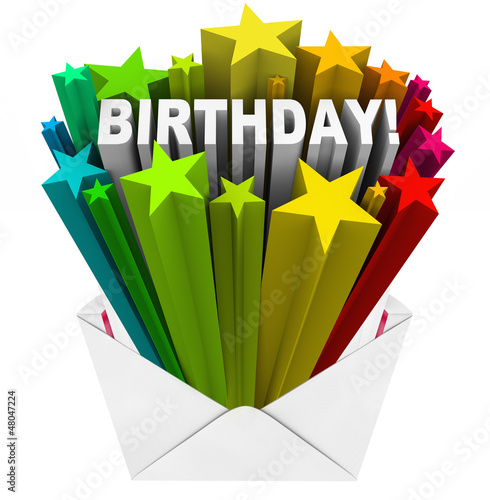 Photo: Birthday Word Stars Envelope Invitation Party Birthday Word Stars Envelope Invitation Party