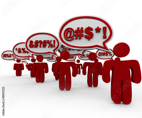 Illustration: People Swearing Speech Bubbles Angry Mob People Swearing Speech Bubbles Angry Mob