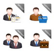 Vector icons of businessman and customer