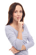 Woman making silence gesture