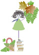 Illustration: bambina nella vigna bambina nella vigna