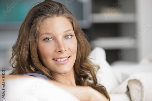 Photo: Happy young woman with a lovely smile Happy young woman with a lovely smile
