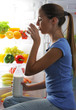 Woman drinking milk