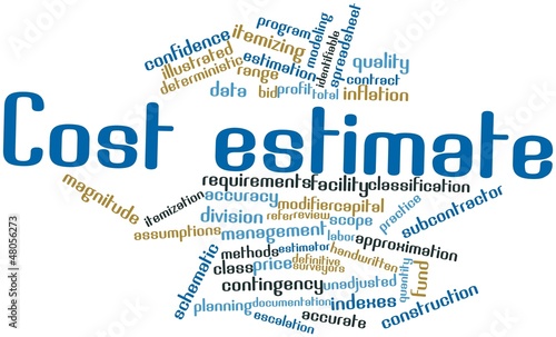 Illustration: Word cloud for Cost estimate Word cloud for Cost estimate