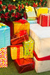 Gift boxes on Christmas and new year celebration