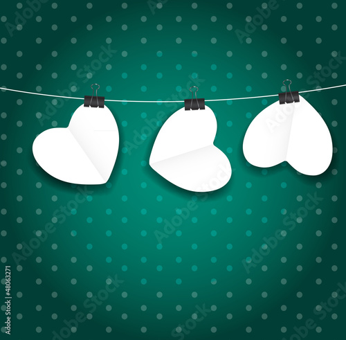 Vector: Valentines day paper heart backgroung, vector illustration Valentines day paper heart backgroung, vector illustration