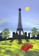 Eiffel tower, Paris, France - 3D render