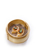 dim sum in bamboo steam containers