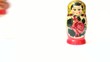 Matrioshka dolls placed in row and taken apart.