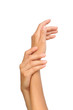 Photo : Beautiful hands of young woman, body care - cut out Beautiful hands of young woman, body care - cut out