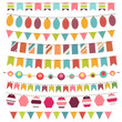 Vector: Colorful bunting and garland set Colorful bunting and garland set
