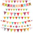 bunting and garland set isolated on white