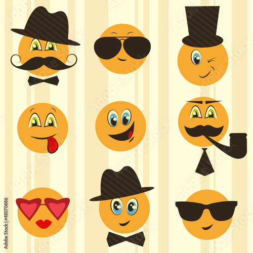 Vector: Retro smileys Retro smileys