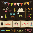set of retro party elements