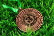 Bronze medal on grass background