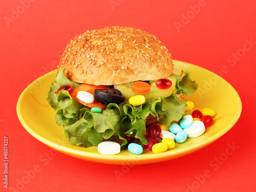 Photo: Conceptual image for nutritional care:assorted vitamins and Conceptual image for nutritional care:assorted vitamins and