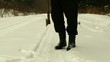 Man in cold weather out on the road