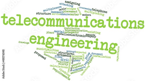 Illustration: Word cloud for Telecommunications engineering Word cloud for Telecommunications engineering