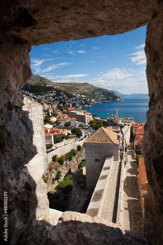 Photo: Wall view from the tower of Dubrovnik Castle Wall view from the tower of Dubrovnik Castle