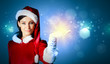 Portrait of girl wearing santa claus clothes