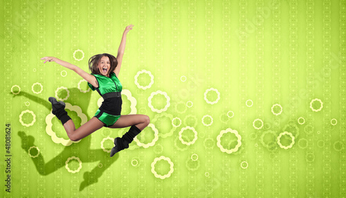 Photo: young woman dancing and jumping... young woman dancing and jumping...