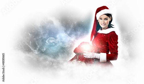Photo: beautiful girl in santa costume beautiful girl in santa costume