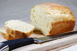 Sliced, freshly baked bread.