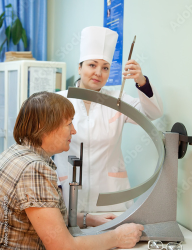 Photo: oculist and patient oculist and patient