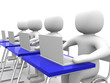 3d people person and laptop at office. Business partners
