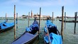 Gondeln und Kirche San Giogio Maggiore in Venedig