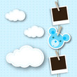 Baby boy photo frame with bear