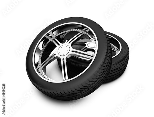 Illustration: Wheels isolated on white Wheels isolated on white