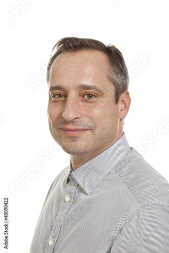 Photo: portrait of adult man, isolated on white background portrait of adult man, isolated on white background